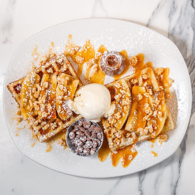 Banana Split Waffle.
